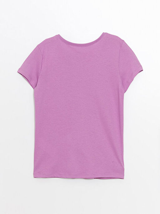 Bisiklet Yaka Basic K?sa Kollu K?z ?ocuk Ti??rt - Waikiki фото 2