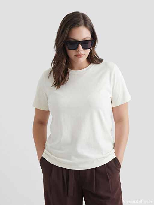 Bisiklet Yaka Kad?n Ti??rt