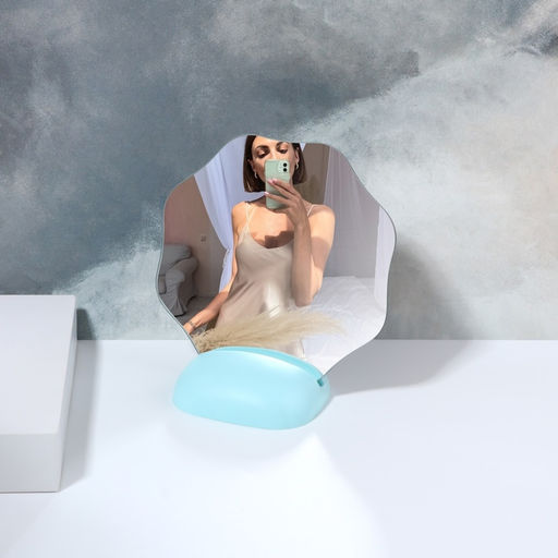 Зеркало настольное, декоративное, 18×17.5 см, (d=17.5 см), МИКС