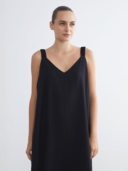 V Yaka Ask?l? A Kesim Elbise