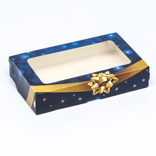 Цена за 20 шт. Коробка складная с окном Бант золотой, 20 х 12 х 4 см - Simaland фото 2