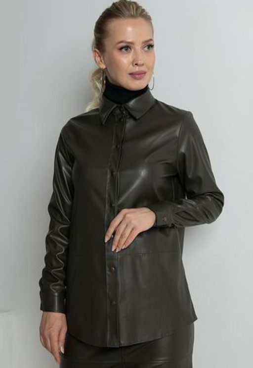 рубашка из экокожи 983-0608 - Трика фото 4