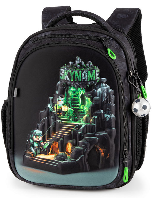 Рюкзак SkyName set-RK-626 + мешок для обуви, папка, пенал, кошелек, бейдж, канц. набр, брелок мячик  фото 2