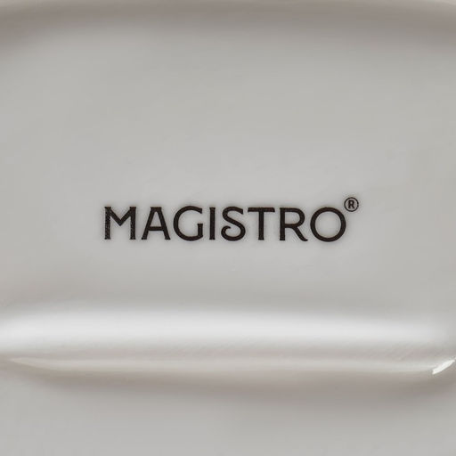 Блюдо овальное Magistro «Лакомка», 25×16×1,5 см, фарфор, цвет белый