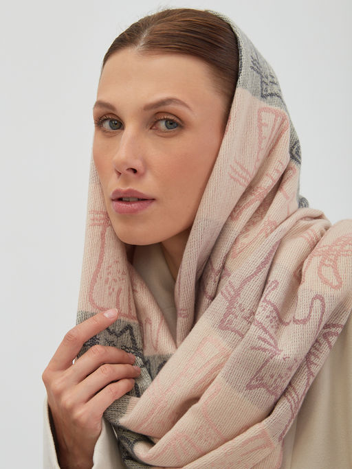 В составе шерсть. Большой теплый двусторонний палантин - Tantino фото 12