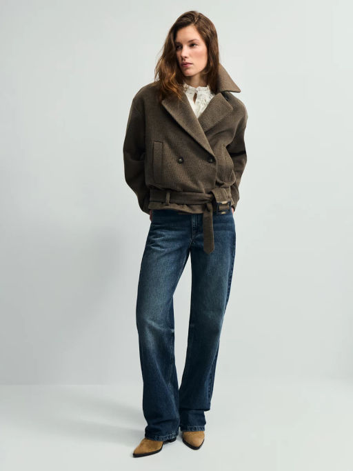 Полупальто с ремнем / Zarina  фото 10