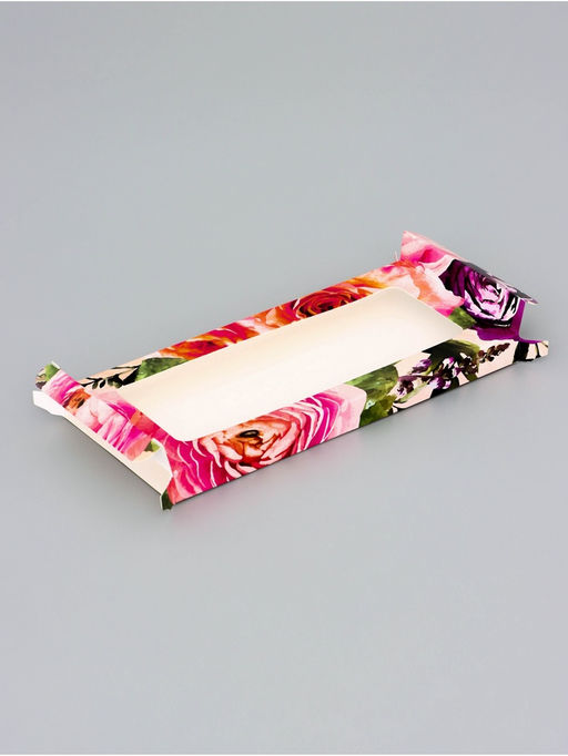 Цена за 5 шт. Подарочная коробка под плитку шоколада, с окном, «Цветочки», 17.1×8×1.4 см