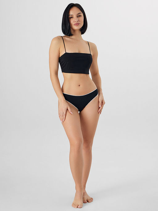 Цена за 2 штуки! Трусы бразилиана женские черные - Mark formelle фото 6