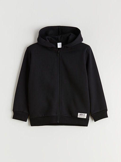 Kap??onlu Erkek ?ocuk Fermuarl? Sweatshirt