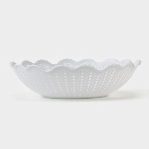 Цена за 3 шт. Ваза для хлеба и фруктов «Вязание», 18×4.5 см, рисунок МИКС, белая