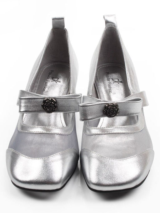 06-H36A-55C GREY/SILVER Туфли женские (натуральная кожа)