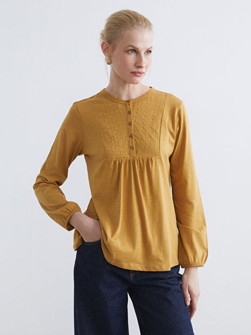 Bisiklet Yaka Nak??l? Bluz