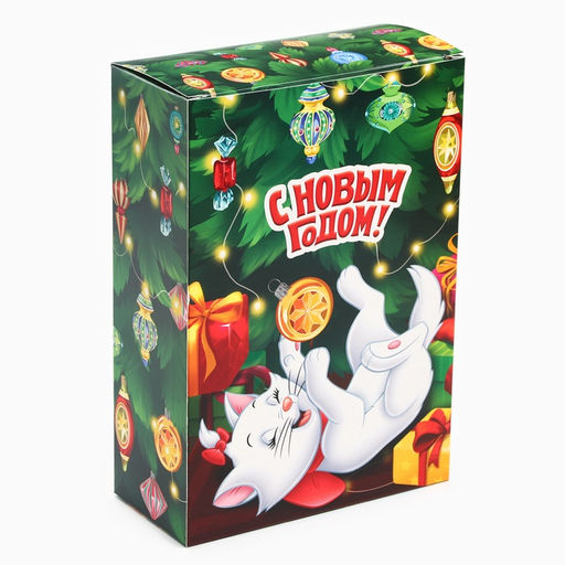 Коробка новогодняя подарочная «С Новым Годом», 16×23×7.5 см, Коты аристократы