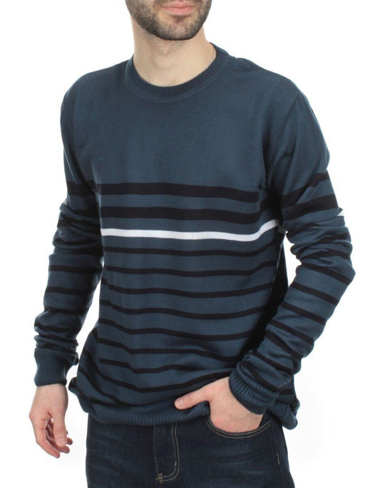 637 BLUE Джемпер мужской (70% акрил, 30% шерсть) - Fashion фото 3