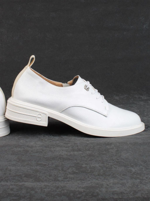 03-HP9962B WHITE Полуботинки женские (натуральная кожа)