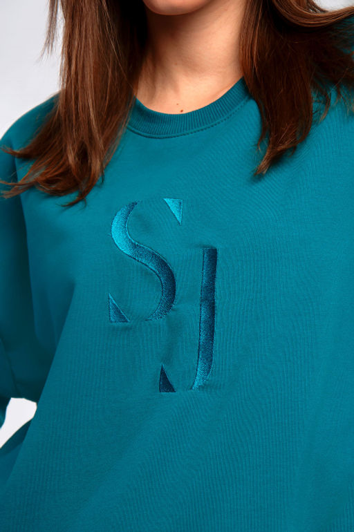 Арт. 2365 Костюм с брюками женский 44-50 (4 шт) Цвет:верх-изумрудный,низ-изумрудный