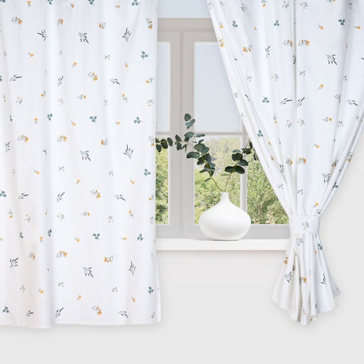 Шторы для кухни с подхватами Этель «Полевые цветочки», 150×180 см - 2 шт., рогожка 176 г/м²