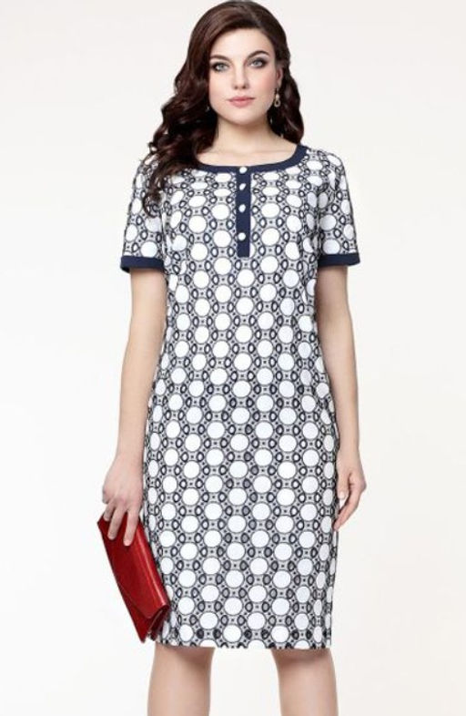 Платье офисное женское из шитья больших размеров - Almond фото 2