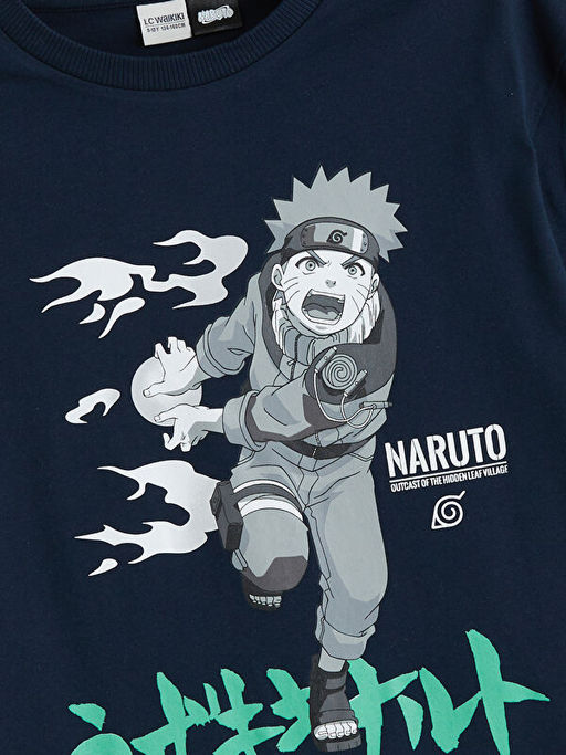 Bisiklet Yaka Naruto Bask?l? Erkek ?ocuk Ti??rt