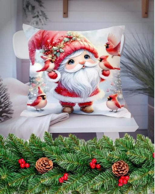 Наволочка декоративная новогодняя 45х45 на молнии, без наполнения