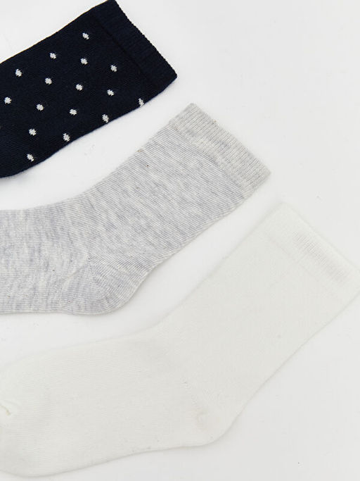 Desenli K?z Bebek Soket ?orap 3l?