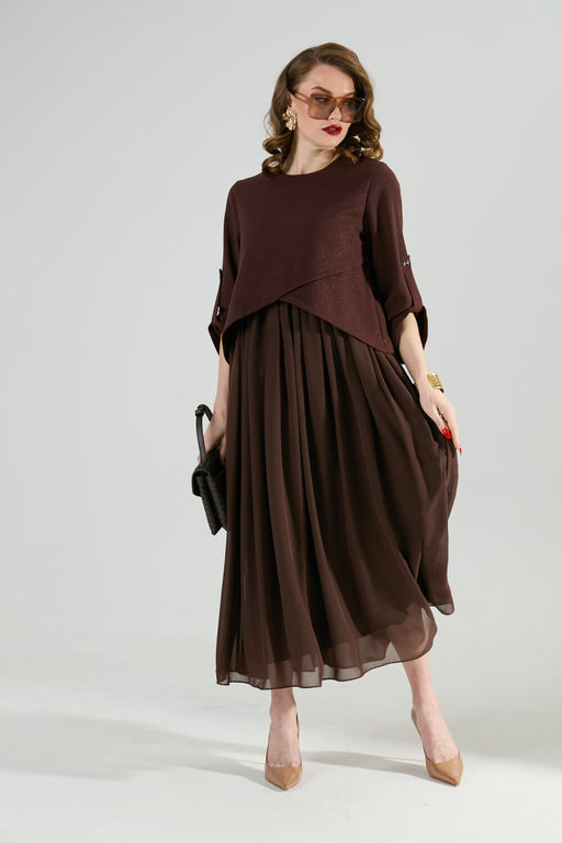 Платье NIKVA н740-21 шоколад  фото 4