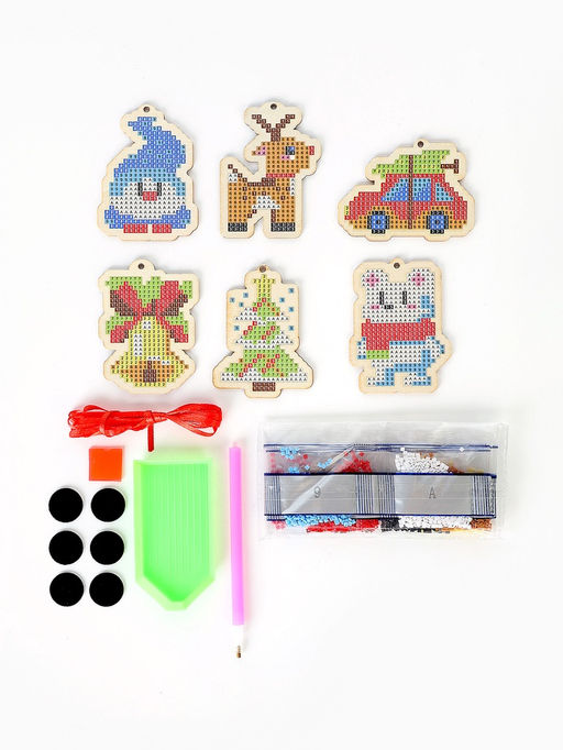 Алмазная мозаика Сказочные мелочи на подвеске 6 штук