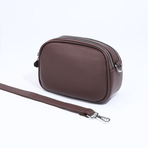 Сумка кросс-боди на молниях, наружный карман, цвет коричневый - Simaland фото 5