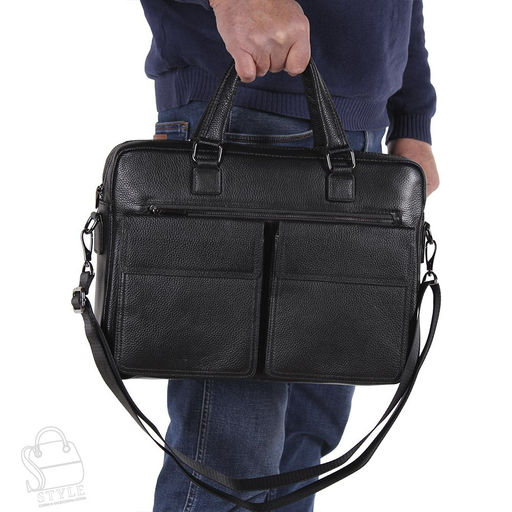 Портфель мужской кожаный 8212-8QH black Heanbag  в Новосибирске