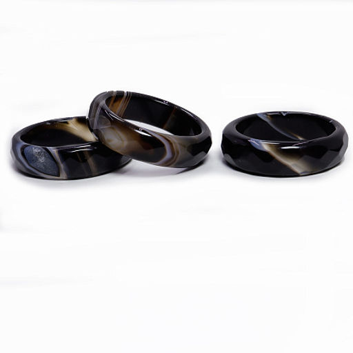 Кольцо из камня Черный агат дарует защиту от всех видов сглаза и порчи размер микс