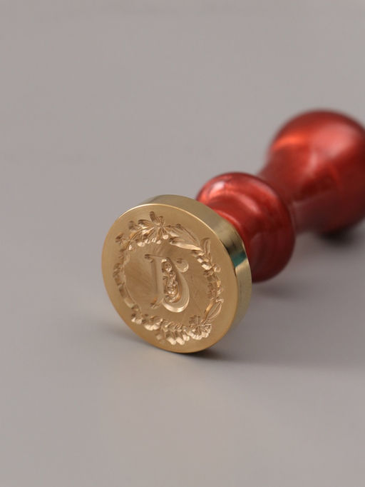 Печать для сургуча с пластиковой ручкой «Венок с буквой U», 2.5×2.5×6.3 см