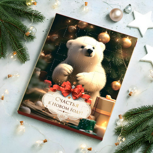 Адвент-календарь с шоколадом Счастья в Новом году! (мишка), 15 шт. по 5 г. - 8 чудо фото 2
