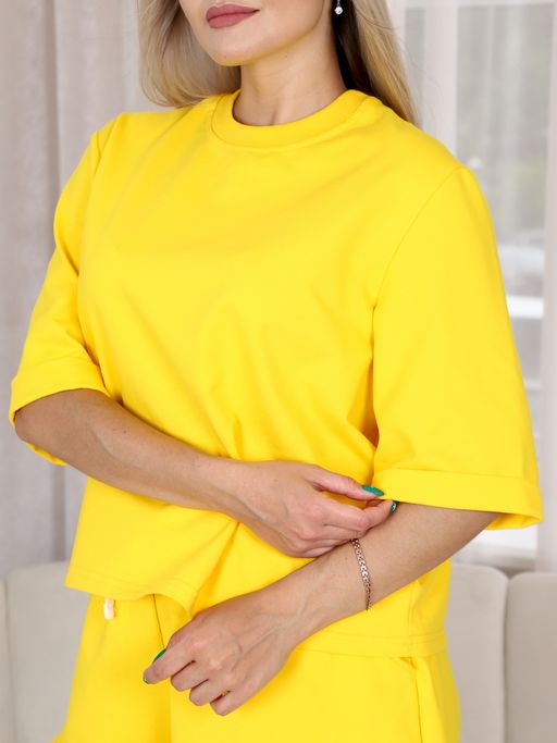 Костюм женский К-205 (футер с лайкрой) Жёлтая