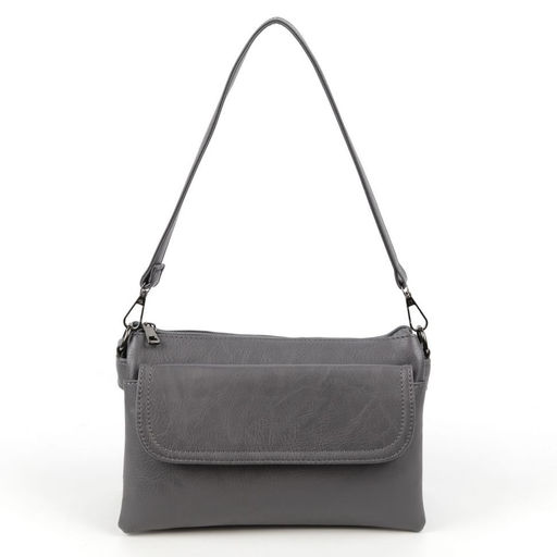 Женская сумка через плечо из эко кожи с пятью отделениями 23/30 Серый - Cidirro фото 2