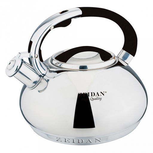 Чайник из нержавеющей стали "Zeidan" 3,5л, со свистком, фиксированная комбинированная ручка, курковый механизм, 7 степовое капсулированное индукционное дно, зеркальная полировка корпуса, подарочная коробка (Китай) Подходит для всех видов плит, включа