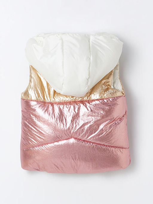 Kap??onlu Renk Bloklu K?z ?ocuk ?i?me Yelek - Waikiki фото 2