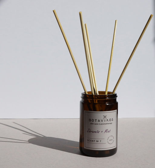 Аромадиффузор № 7 "Здравец + Мята", деко-букет (интерьерные духи), 100 мл, "Botavikos"