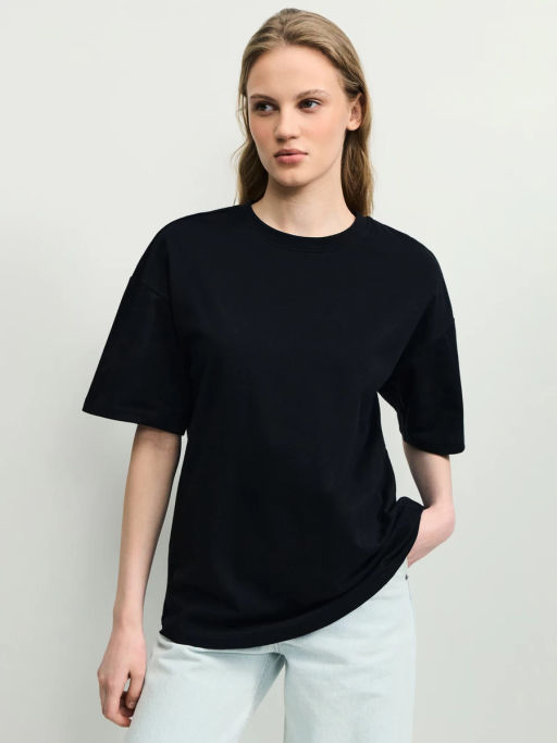 Базовая футболка оверсайз из хлопка / Zarina фото 3