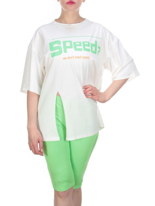 KD-795 WHITE/GREEN Костюм-двойка женский 7986 TREND