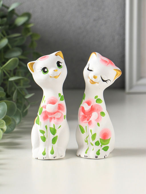 Фигурка керамика «Love коты», 11 см, МИКС