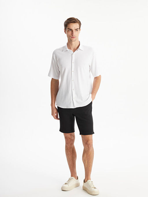 Regular Fit K?sa Kollu Erkek Dokulu G?mlek