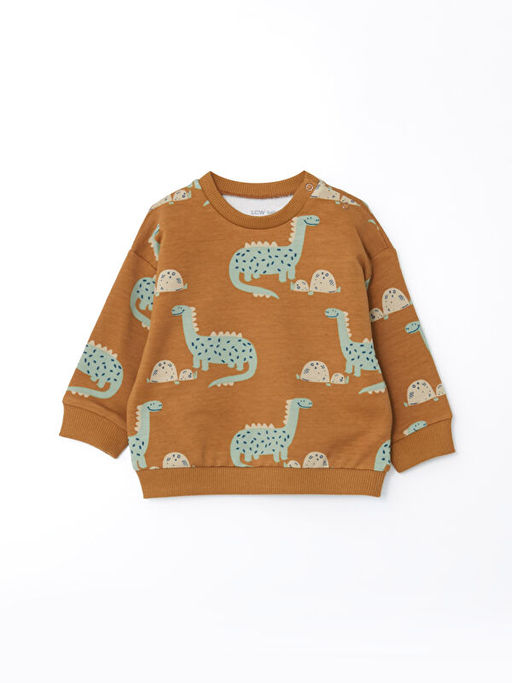 Bisiklet Yaka Uzun Kollu Bask?l? Erkek Bebek 2li Tak?m - Waikiki фото 2