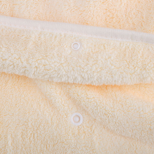 Парео махровое "Куколка" 80х165см, хлопок 100%, на резинке с липучкой, на кнопке, ажурный кант; с чалмой на пуговице 68х25см, ванильный (Китай)