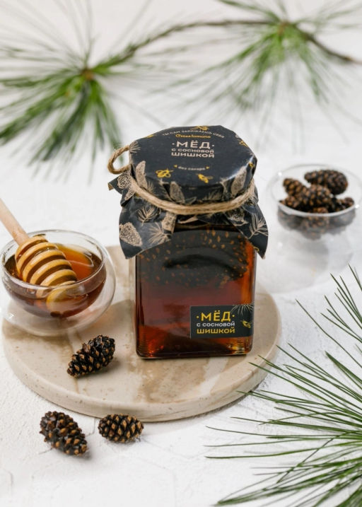 Мёд Cedar Immuno с сосновой шишкой, 250 г - Сибирский кедр фото 2