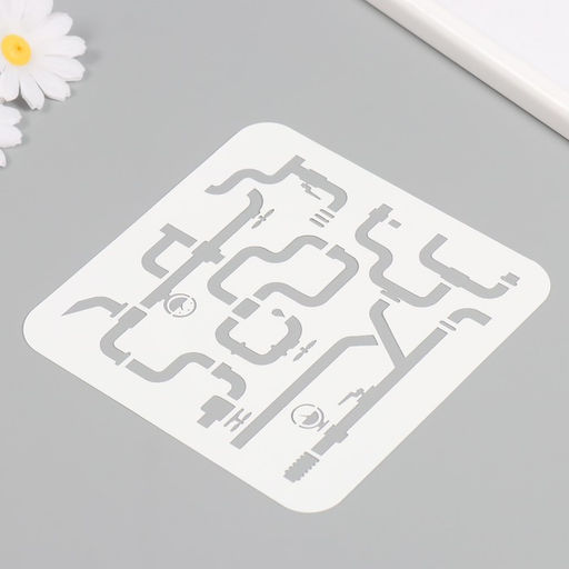 Пластиковый трафарет для творчества «Трубы», шаблон, 15×15 см