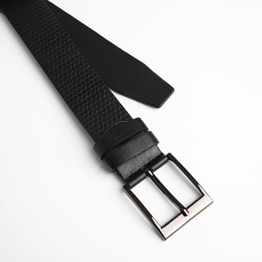 Ремень мужской Великан, ширина 4 см, винт, пряжка металл, цвет чёрный - Simaland фото 4