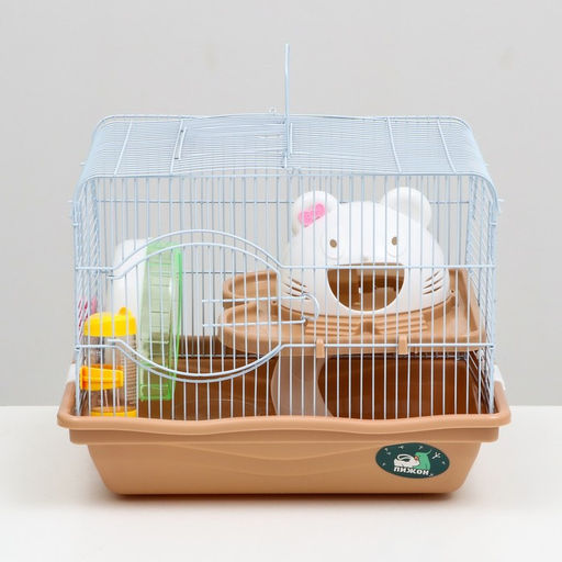 Клетка для грызунов Пижон, с наполнением 37 х 27 х 30 см, коричневая  фото 2