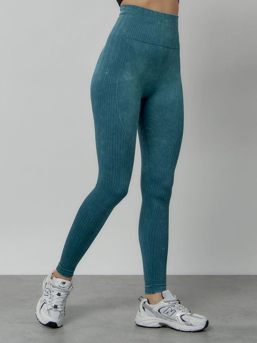 Легинсы для фитнеса женские бирюзового цвета 1001Br - Mtforce фото 4