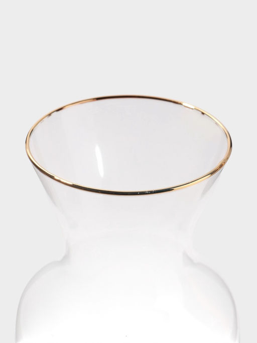 Ваза стекло настольная "Миа" 23х10,5 см, прозрачно-золотой