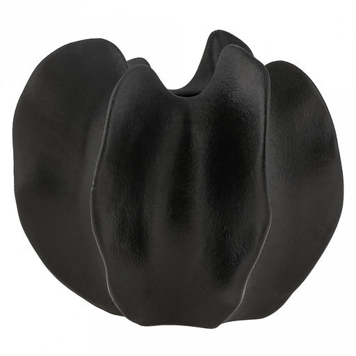 Ваза керамическая "Карамбола" 680мл, 17х15,5см h15см, д/горла - 4см, фактурный глянец, цвет - черный, в коробке (Китай)